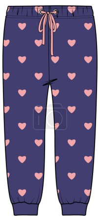 Illustration for Colorful jogger pants sketch, vector clothes template design - Royalty Free Image