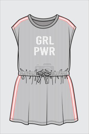 Illustration for Girl dress sketch, vector clothes template design - Royalty Free Image