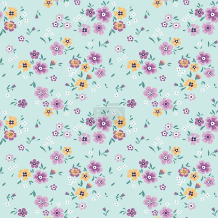 Ilustración de Patrón floral sin costuras con flores de colores, diseño de ilustración vectorial - Imagen libre de derechos
