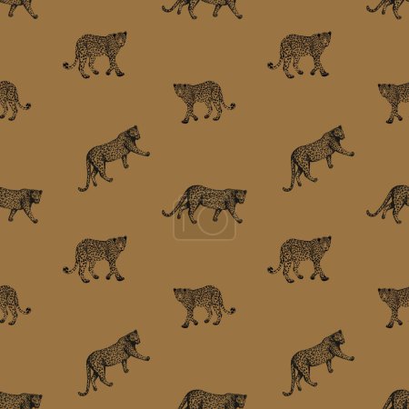 Illustration for Seamless pattern with leopards. vector illustration - Royalty Free Image