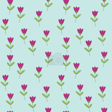 Illustration for Vector seamless pattern illustration with flowers - Royalty Free Image