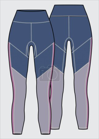 Téléchargez les illustrations : Legging femme design, vêtements de performance active pour femmes - en licence libre de droit
