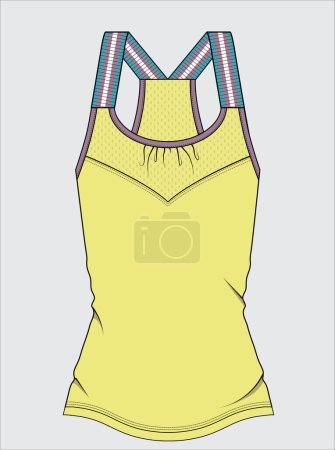 Ilustración de Bosquejo de desgaste de rendimiento activo para las mujeres, diseño de plantilla de ropa vectorial - Imagen libre de derechos