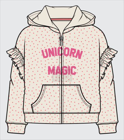 Illustration for UNICORN HOODIE FOR GIRLS AND TEENS - Royalty Free Image