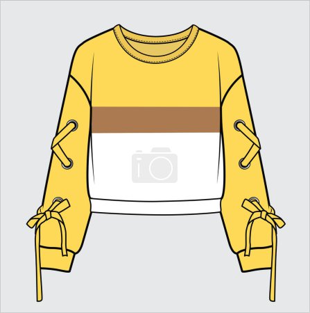 Illustration for SWEAT TOP WITH CUT AND SEW DETAIL - Royalty Free Image