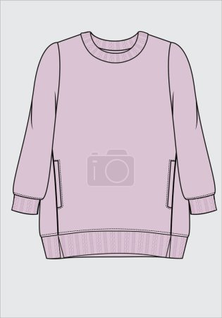 Illustration for GIRLS AND TEENS SWEAT SHIRT - Royalty Free Image