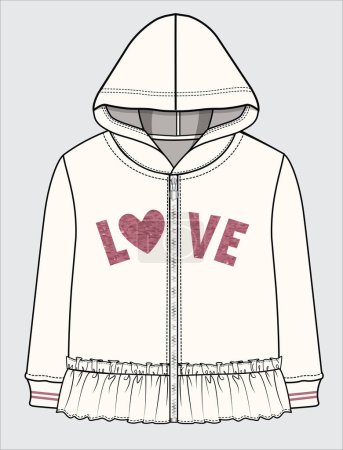 Illustration for SWEAT TOP WITH LOVE EMBROIDERY - Royalty Free Image