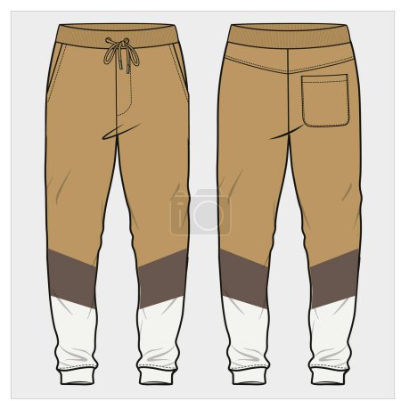 Illustration for Joggers for men and teen boys in editable vector file - Royalty Free Image