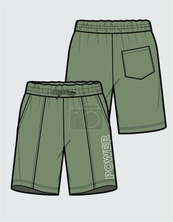 Illustration for PRINT GRAPHIC ON SHORTS FOR MEN AND BOYS - Royalty Free Image