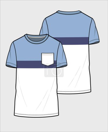 Illustration for MEN AND BOYS TEES WITH POCKET - Royalty Free Image