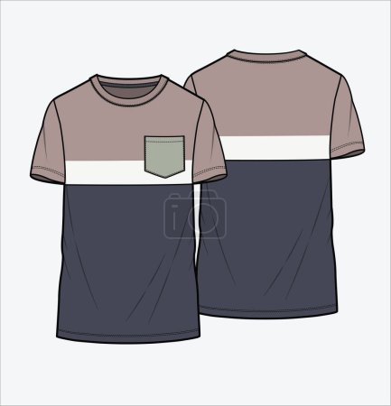 Illustration for STRIPED TEE FOR MEN AND BOYS - Royalty Free Image