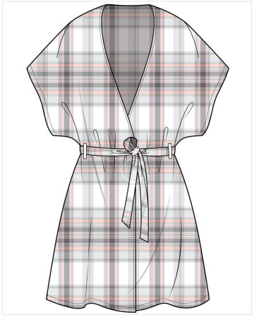 Illustration for FLANNEL LOUNGE WEAR FOR WOMEN IN EDITABLE VECTOR FILE - Royalty Free Image