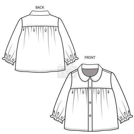 Ilustración de Plantilla para la camisa de los niños, ilustración del vector - Imagen libre de derechos