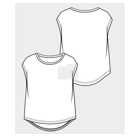 Téléchargez les illustrations : Modèle pour chemise enfant, illustration vectorielle - en licence libre de droit