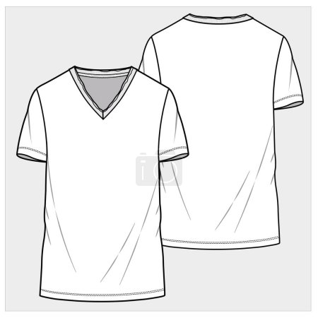 Illustration for White t-shirt template. vector template - Royalty Free Image