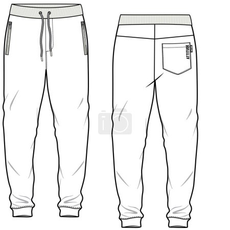 Illustration for Jogger pants vector design template. - Royalty Free Image