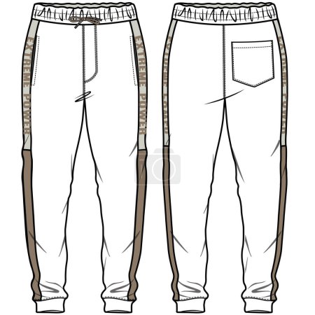 Illustration for Sketch joggers template vector illustration - Royalty Free Image