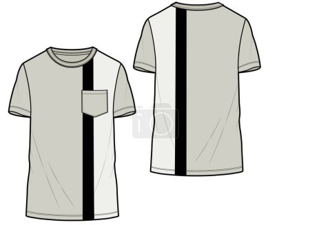 Ilustración de T - plantilla de camisa, espalda y frente. ilustración vectorial - Imagen libre de derechos