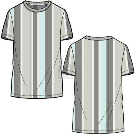 Illustration for T - shirt template, back and front. vector illustration - Royalty Free Image