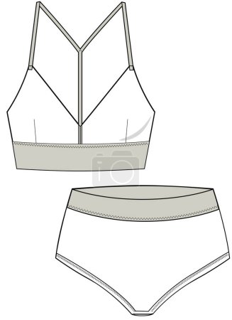 Illustration for Template for a design. women active wear - Royalty Free Image