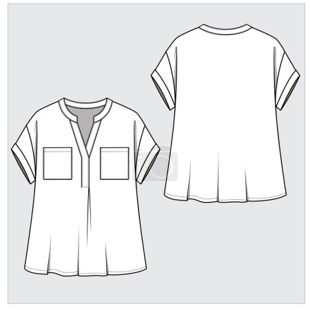 Ilustración de Vector ilustración de blusa femenina con estilo - Imagen libre de derechos