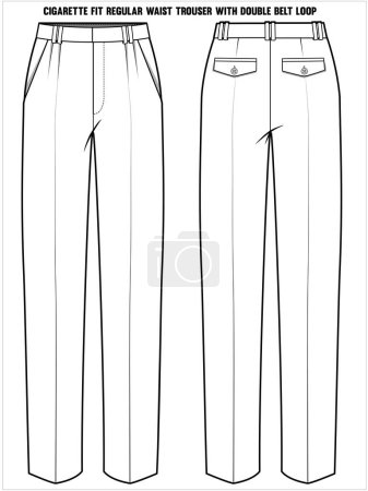 Illustration for Fashion template with pants. vector illustration - Royalty Free Image