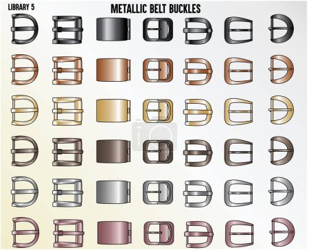 Ilustración de Hebillas de metal para accesorios de prendas de vestir - Imagen libre de derechos