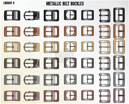 Illustration for Metal buckles for garments accessories - Royalty Free Image