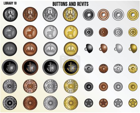Illustration for Fashion design buttons for shirts pants and for all kind of textile - Royalty Free Image