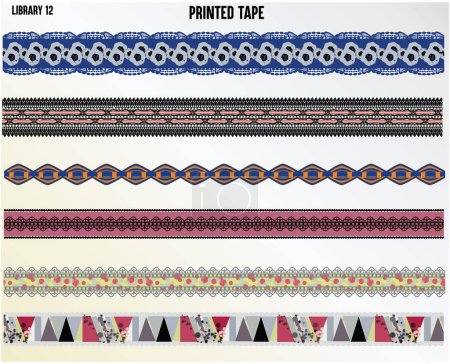 Illustration for Decorative twill tapes, seamless brush - Royalty Free Image