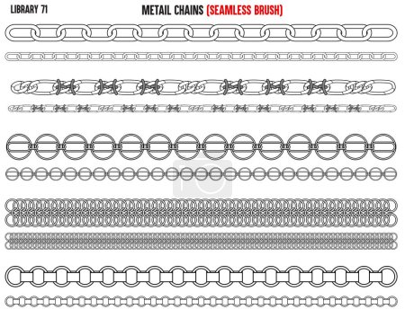 Illustration for Set of metal shiny chains with diamond and zircons - Royalty Free Image