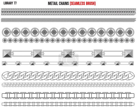 Ilustración de Conjunto de cadenas de metal brillante con diamantes y circonitas - Imagen libre de derechos