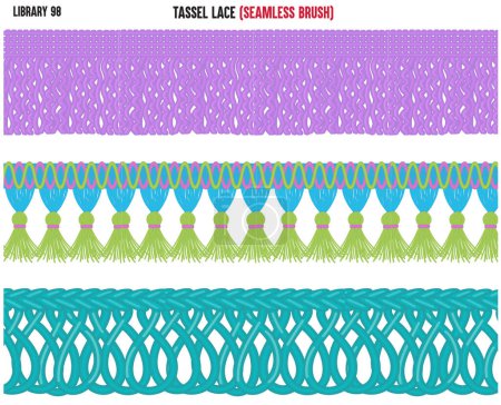 Illustration for Decorative tassel lace, seamless pattern - Royalty Free Image