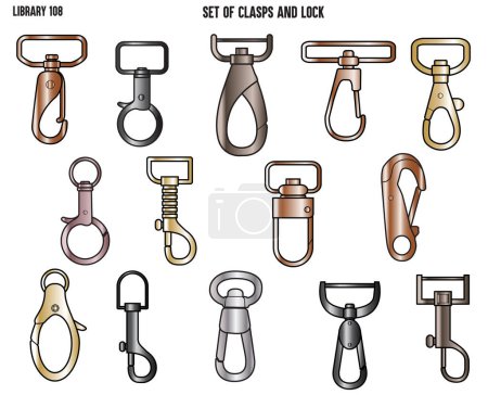 clasps, accesssories fastners, bags fastners, backpack fastners and lock flat sketch