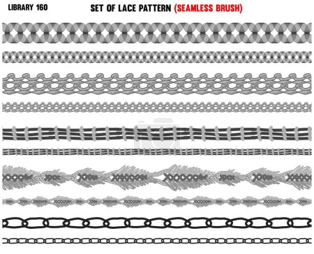 Ilustración de Trenzado de punto - cordones de patrón tejido, cuerda, cepillo sin costura de cable - Imagen libre de derechos