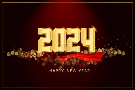 Téléchargez les illustrations : Bonne année 2024 souhaits et bannière de célébration - en licence libre de droit