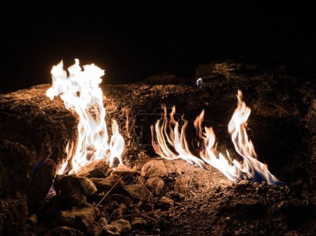 Photo for Magic eternal fire in yanartas olympos turkey - Royalty Free Image