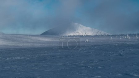Téléchargez les photos : Belles montagnes géantes Krkonose en République tchèque en hiver avec de la neige - en image libre de droit