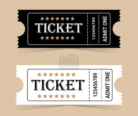 Illustration for White and black tickets on a colored background - Royalty Free Image
