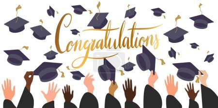 Illustration for Graduation congratulations at school, university or college - Royalty Free Image