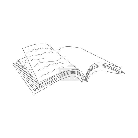 Illustration for One line drawing of notebook on the office desk - Royalty Free Image