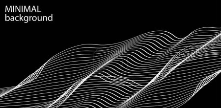 Illustration for Optical art abstract background wave design black and white - Royalty Free Image