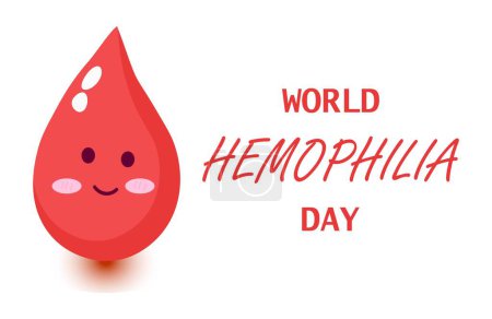 Téléchargez les illustrations : Journée mondiale de l'hémophilie. Affiche de sensibilisation avec papier rouge coupé goutte de sang. Modèle pour fond, bannière, carte, affiche avec inscription texte - en licence libre de droit