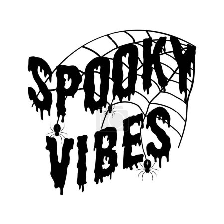 Illustration for Spooky vibes t shirt design. Halloween Decor - Royalty Free Image