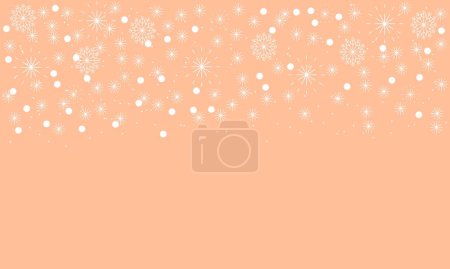 Illustration for Abstract Christmas Peach Fuzz background with white snowflakes - Royalty Free Image