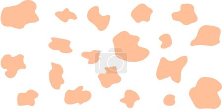 Illustration for Peach Fuzz cow seamless pattern. Vector long abstract background with repeated hand drawn stains on a white background - Royalty Free Image