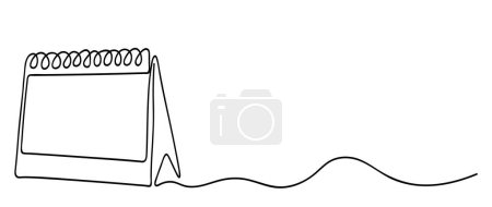 Illustration for Loose-leaf calendar continuous line drawing. Organizer concept. Time planer concept - Royalty Free Image