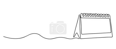 Illustration for Loose-leaf calendar continuous line drawing. Organizer concept. Time planer concept - Royalty Free Image