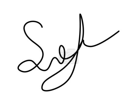 Fake manual signature for documents. Handwritten autograph. Scrawl signature