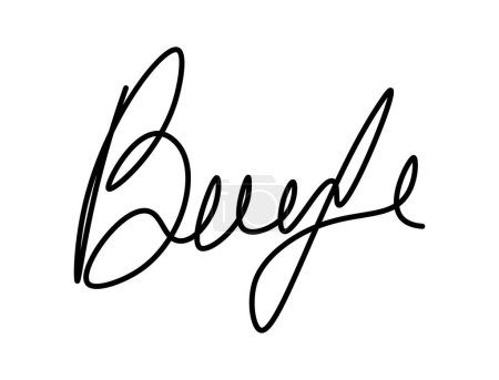 Fake manual signature for documents. Handwritten autograph. Scrawl signature